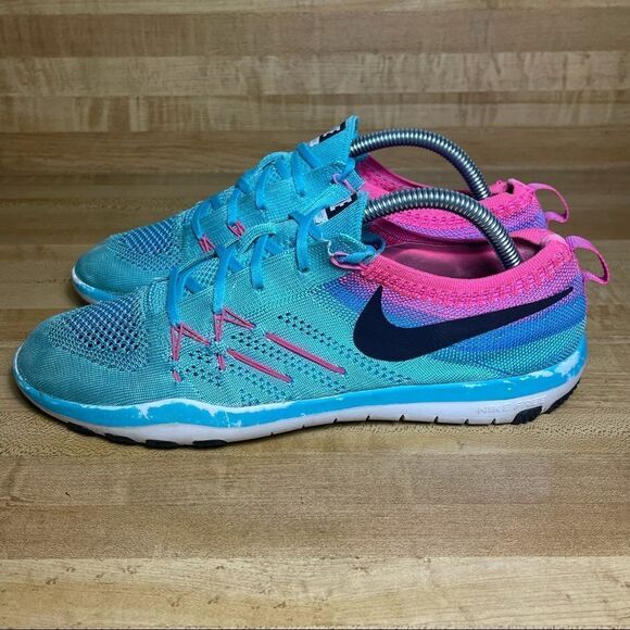 Nike Free TR Focus Flyknit Hyper Teal Pink 10.5 - Picture 2 of 8